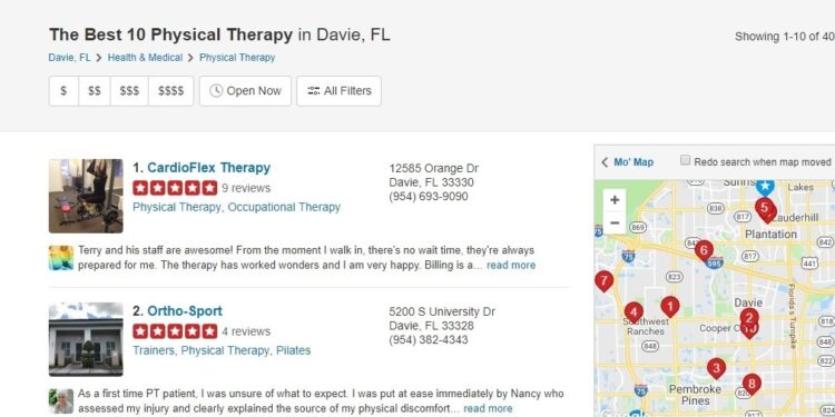 CardioFlex Therapy is #1 “Best Top Ten” in Yelp!